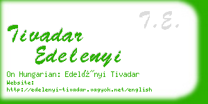 tivadar edelenyi business card